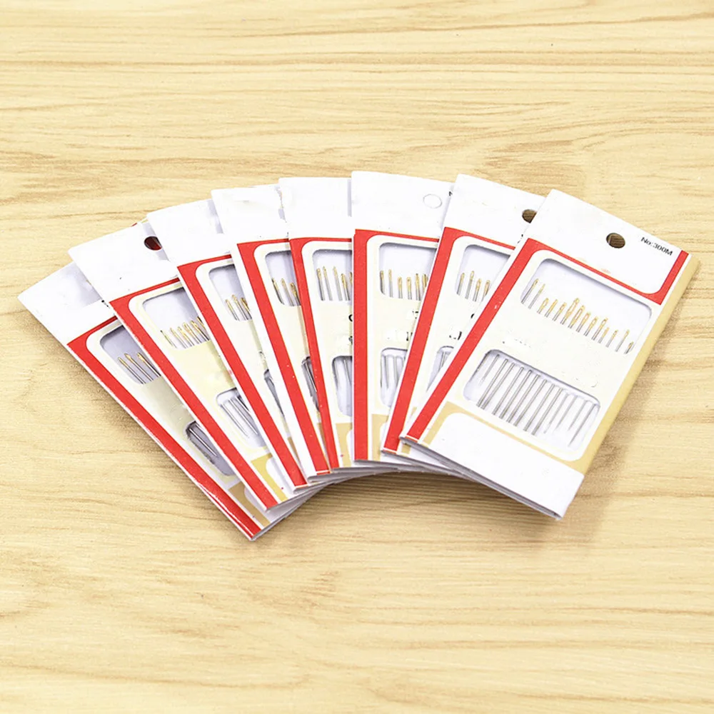 16 шт./пакет хвост позолоченный Нержавеющая сталь ручной швейные иглы Бумага