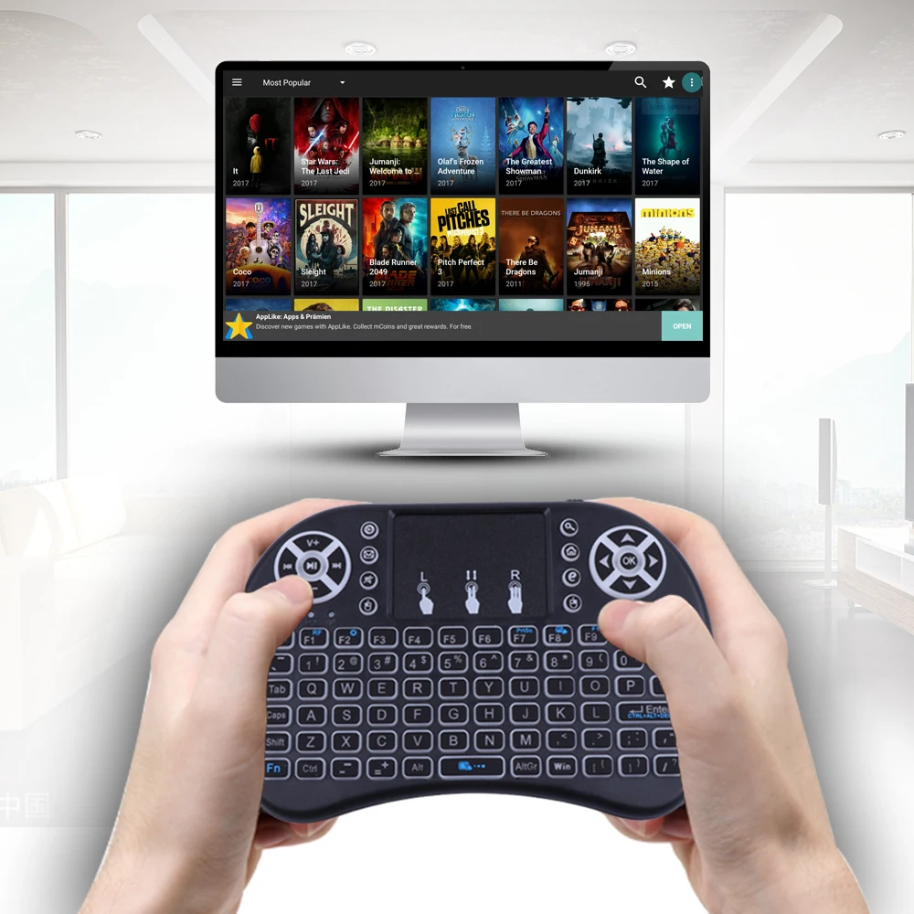 Mecool i8 русская английская 2,4 ГГц мини-игровая беспроводная клавиатура с подсветкой Сенсорная панель air mouse для ноутбука ПК Smart tv box