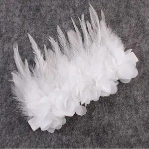 1 шт.; повязка на голову для новорожденных девочек с цветами и перьями; эластичные резинки для волос для малышей; аксессуары для волос; реквизит для фотосессии