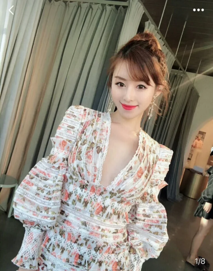 Tang летнее платье 2019 женское белое с длинным рукавом Boho кружевное мини вышивкой