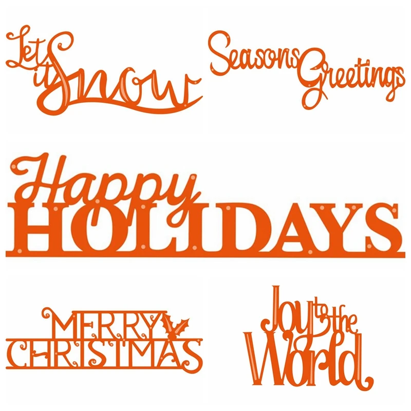 

Happy Holidays Letters Word Metal Cutting Dies Stencils For DIY Scrapbooking Decorative Embossing Handmake Die Cutting Tool