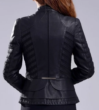 Free shipping 2014 autumn leather female big yards brief paragraph cultivate one's morality dress coat | Женская одежда