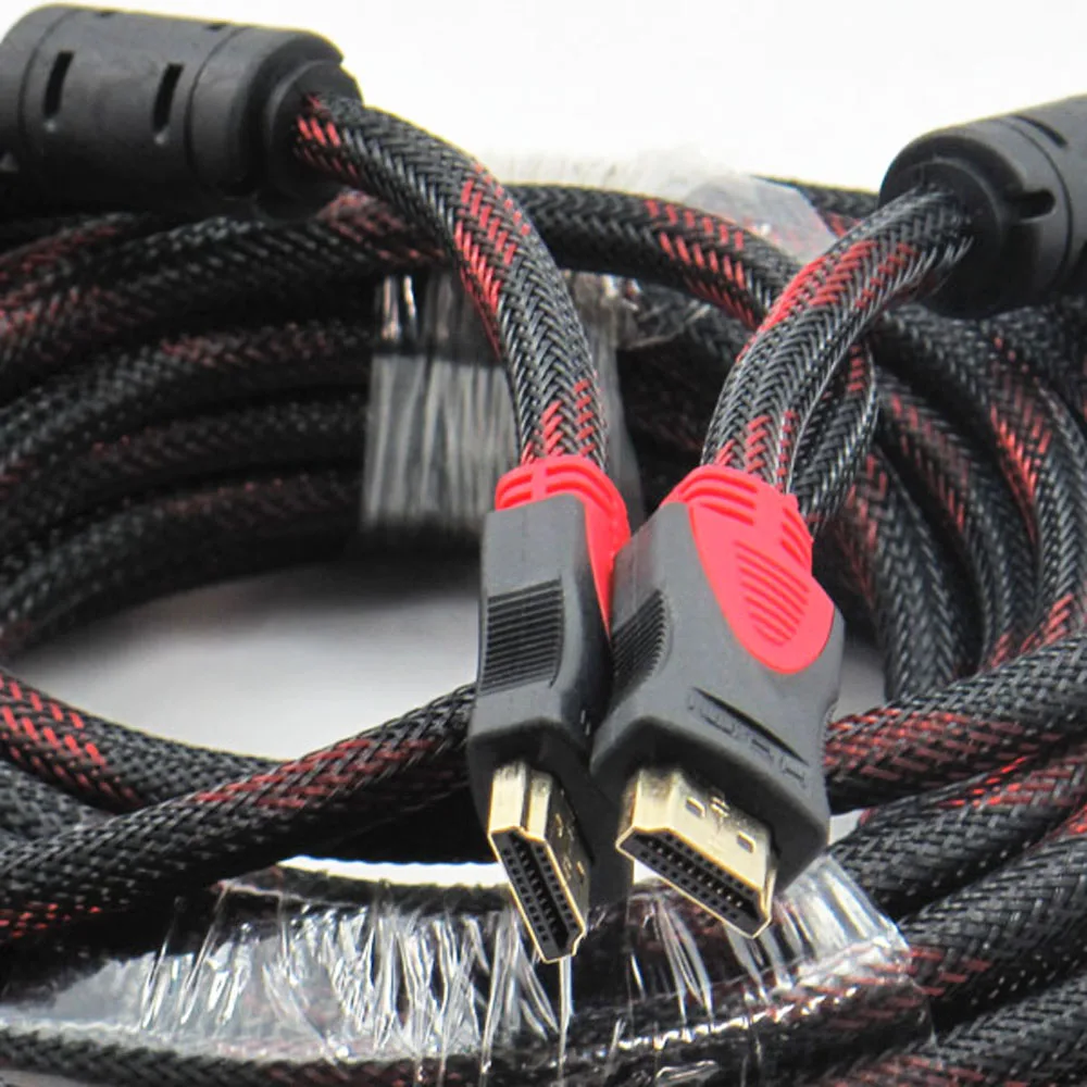 Позолоченный HDMI папа-папа нейлоновая сетка в оплетке V1.4 3D 1080P Full HD 140 см 270 см 460 см 920 см 14 м