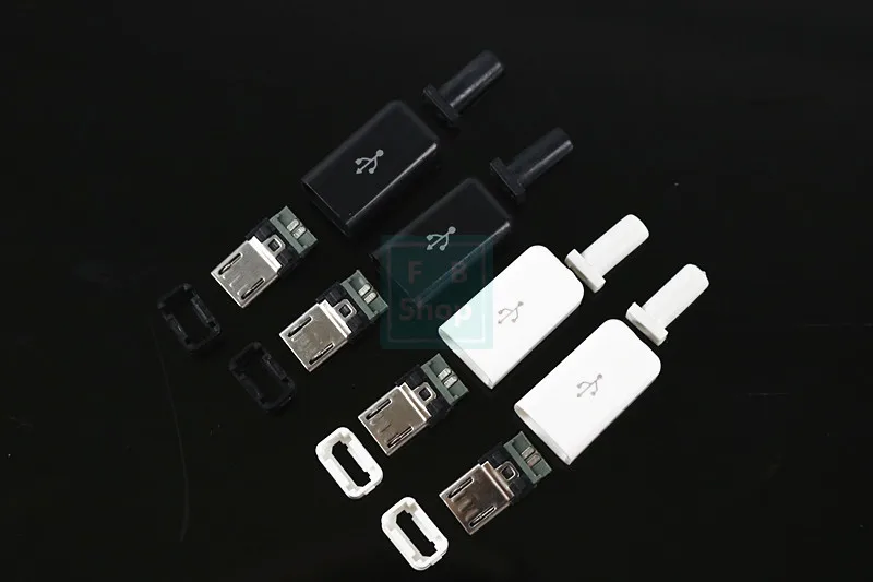 10 шт. 5 штырьков белый черный Micro USB штекер-коннектор зарядное устройство 5P
