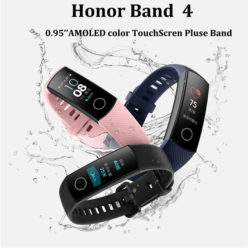 Оригинальный Смарт-браслет Huawei Honor Band 4 nfc 50 м водонепроницаемый цветной сенсорный