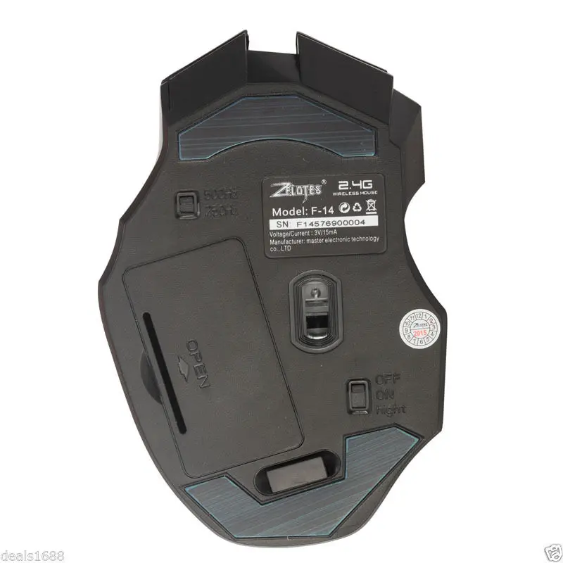 F14 Беспроводной игровой Мышь 2 4 ГГц игры эргономично регулируемый USB оптическая
