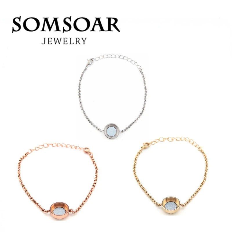 Женский сменный Браслет Somsoar из нержавеющей стали 316L 12 мм 10 шт./лот|interchangeable