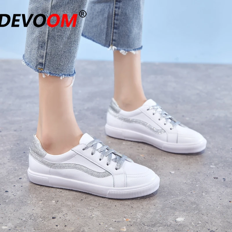 Женская Повседневная обувь для скейтборда белые кроссовки с низким берцем