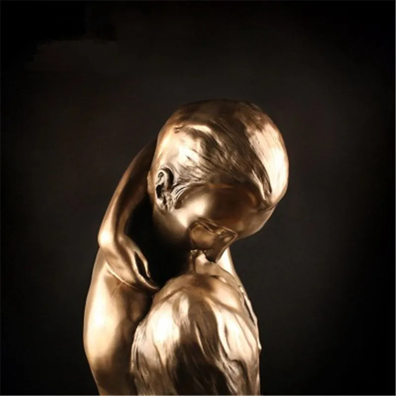 

European Style Wedding Characters KISS Resin Statue Creative Classical Lovers Figures Head Portraits Bedroom Decoration X1985