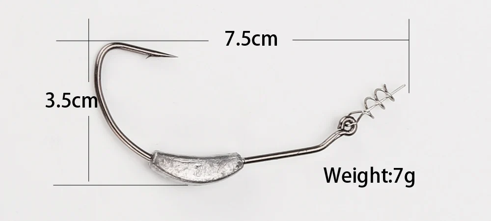 JACKFISH рыболовный крючок 5 размеров/партия 2 г/2,5 г/3г/5,25 г/G7G с свинцовым заостренный Кривошип крючок крючки для ловли карпа крючки для Червяков