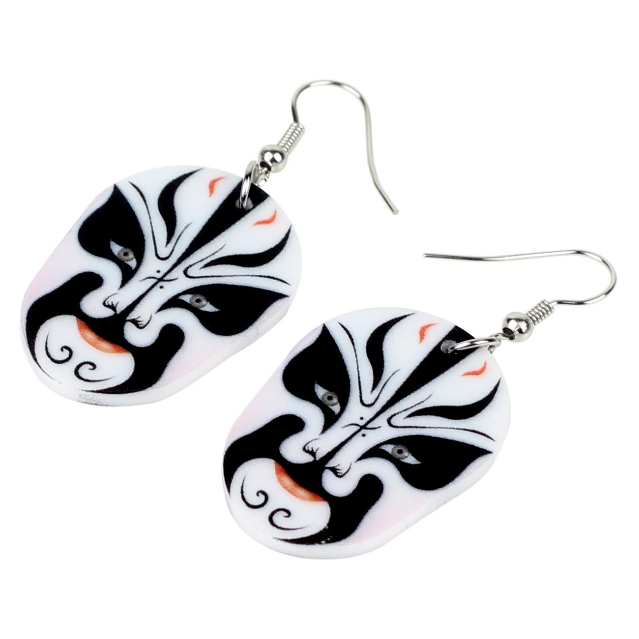 WEVENI Acrylic Chinese Beijing Opera Facial Masks Earrings Drop Dangle Fashion Novelty Jewelry For Women Girl Gift Charms Bijoux | Украшения