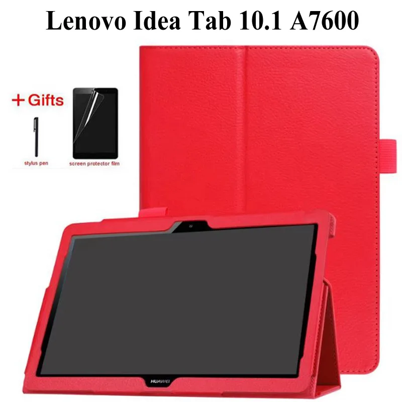 Flio из искусственной кожи чехол для lenovo Idea Tab A10-70 A7600 A7600h A7600f чехол-подставка для A7600 A10-80h 10,1 дюймов чехол для планшета+ пленка+ ручка