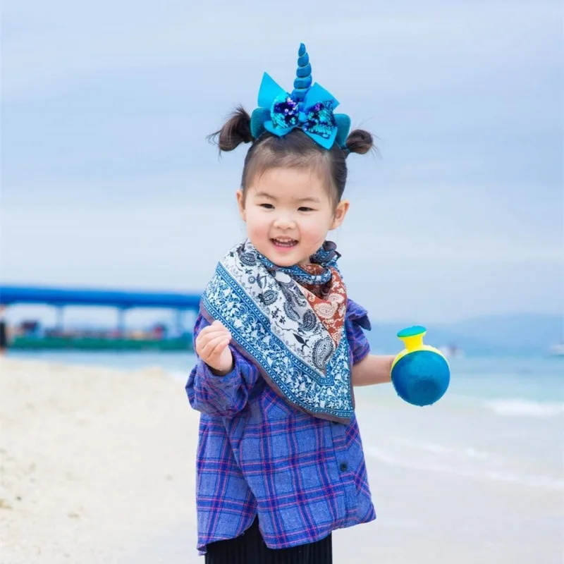 2019 блестящая металлическая повязка на голову в виде единорога Женская Блестящая