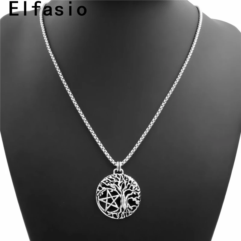 Ожерелье с Оловянным кулоном для мужчин и женщин цепочка из нержавеющей стали в