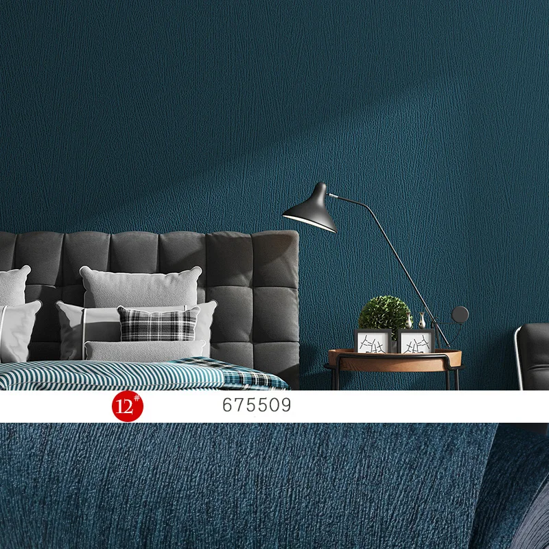 Nordic Wall Papers Home Decor Solid Color Grey Blue Waterproof Wallpaper Roll for Walls Bedroom Living Room Decorative | Краски и