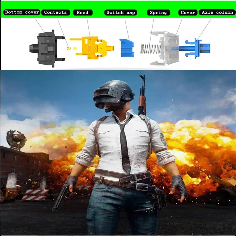 Binmer клавиатуры HXSJ J100 одной рукой 35 клавиш Проводная USB игровая механическая