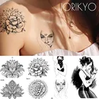 IORIKYO Гламурные девушки временные татуировки наклейки для женщин на руку Флора переводная Вода Бюстгальтер Tatoos рождественские подарки поддельные татуировки Хна Цветок