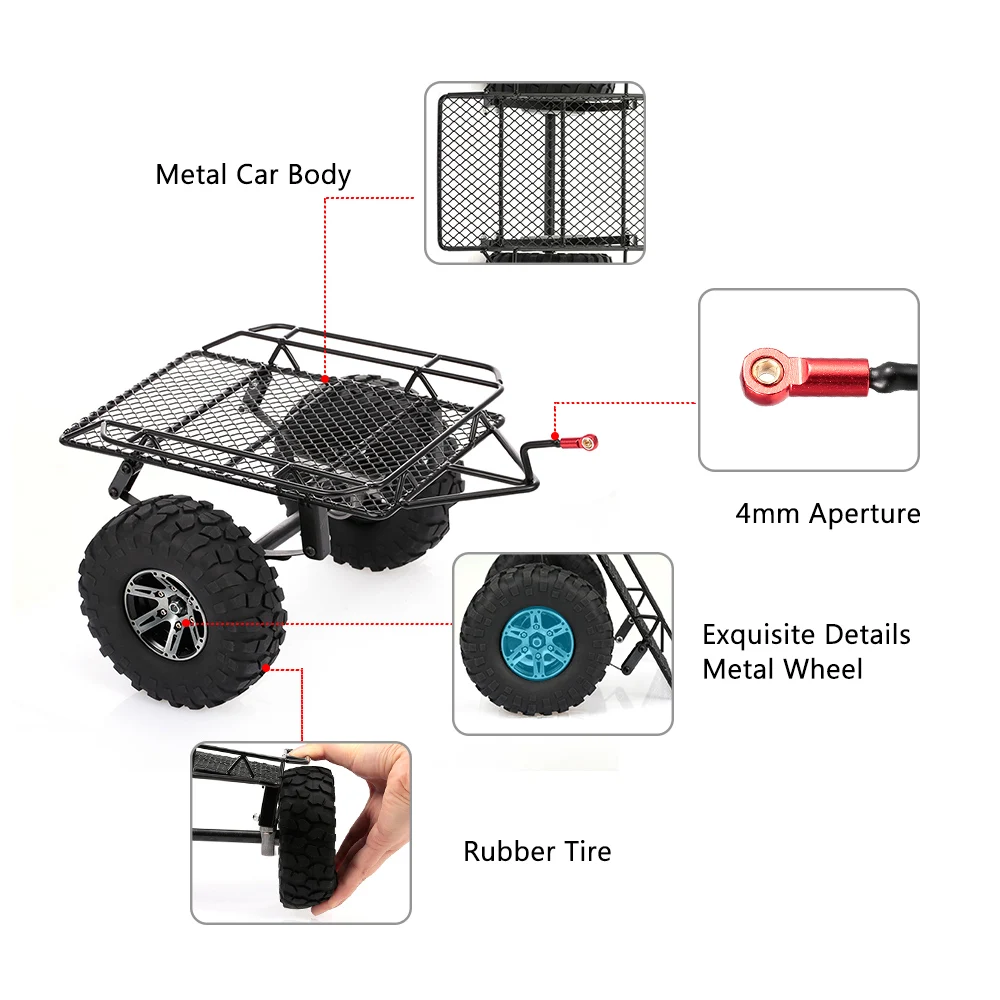 Прицеп автомобильный бункер для 1/10 Traxxas HSP Redcat RC4WD Tamiya Axial SCX10 D90 HPI Радиоуправляемый
