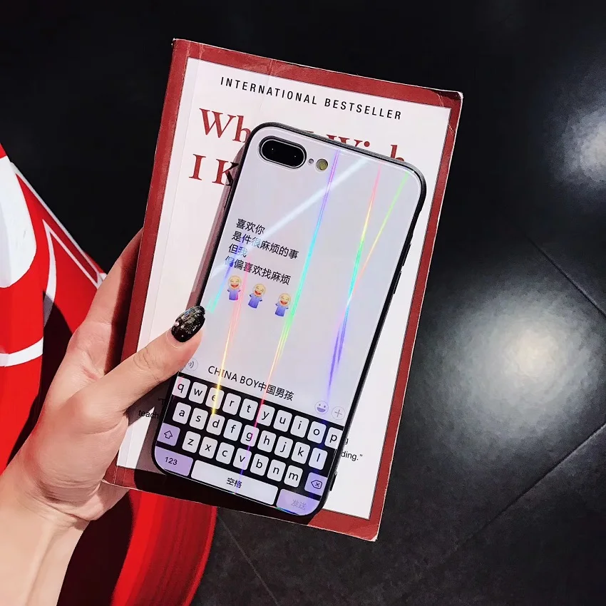 LS лазерной стекло случаи мобильного телефона Shell для iphone6 6 S 7 8 Plus X живопись Китая