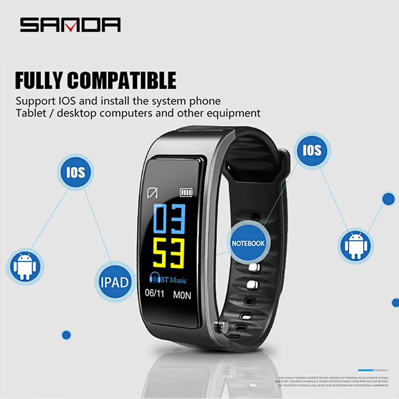 Смарт-часы SANDA мужские спортивные с Bluetooth и цветным экраном | Наручные часы