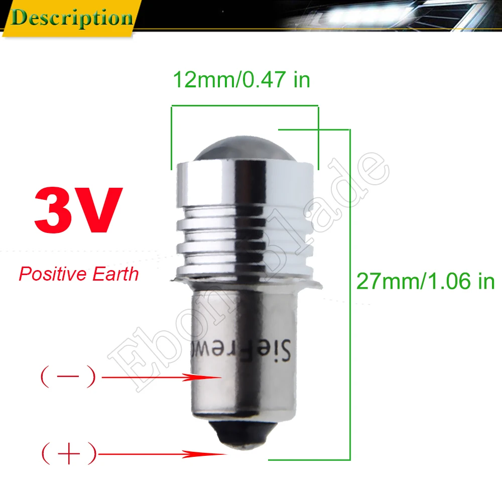Pair P13.5S PR2 PR3 LED 3030 3SMD LED Emergency Work Light Torch Torches Flashlight Lamp Replacement Bulb 3V 6V 12V 18V 24V