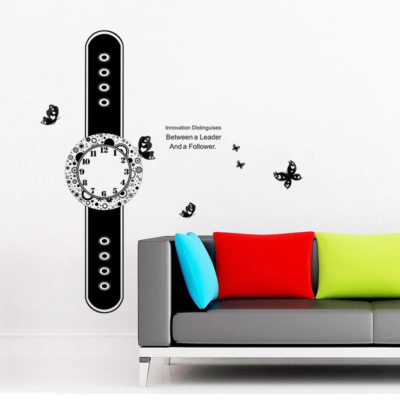 Наручные часы настенные игла кварцевые сделай сам 2 цвета дизайнерские наклейки