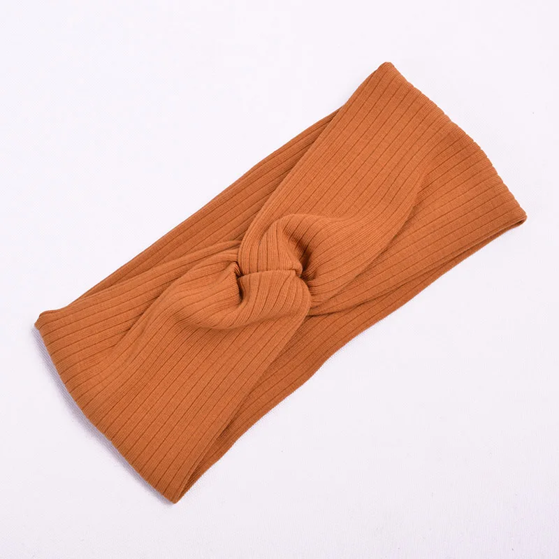 khaki 1 Solid Color Twist Headbands for Women Soft Turban Hairband Cross Knot Head Band Girls Elastic Hair Band Hair Accessories - Color: khaki 1