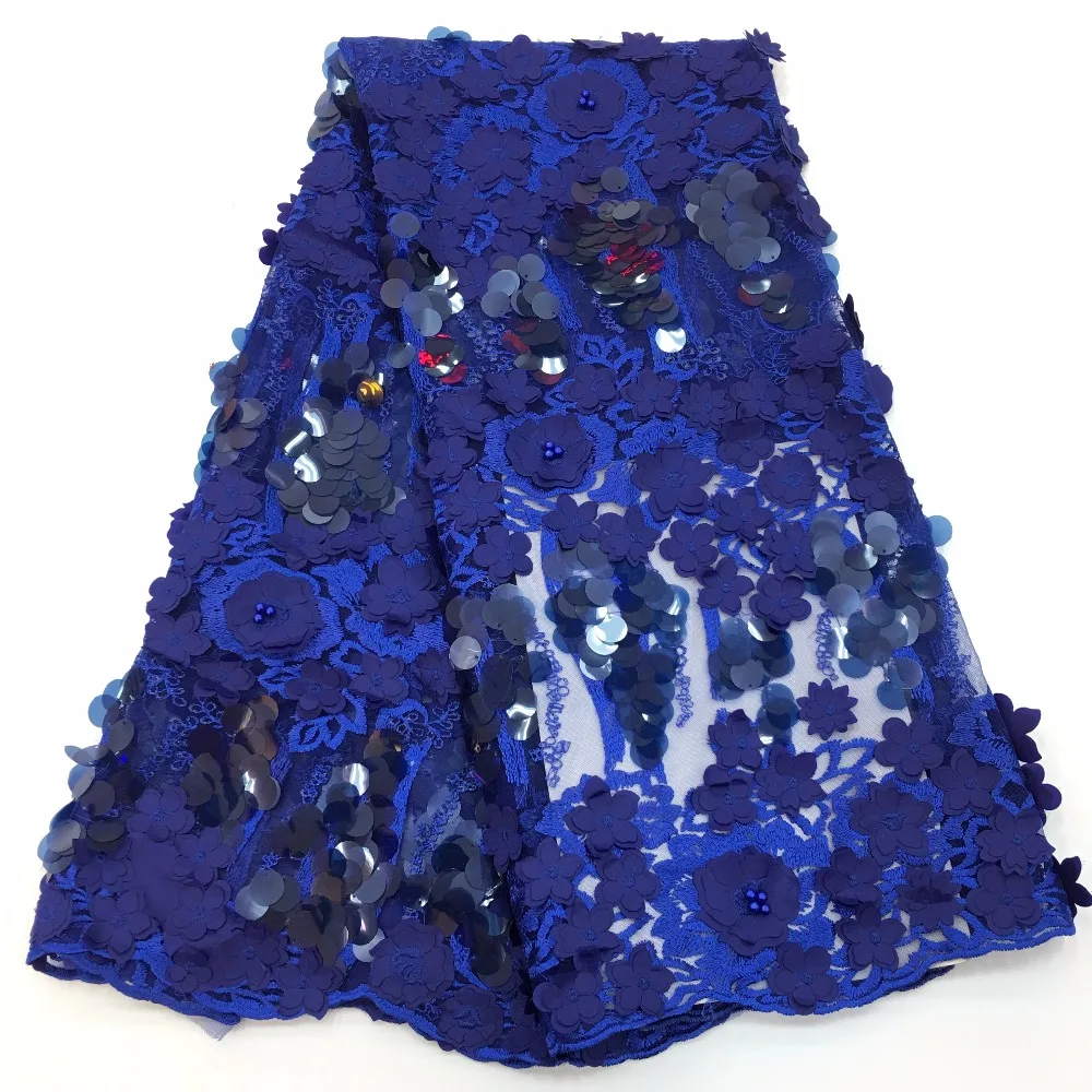 

new 3D flowers sequins lace fabric 5yards/lot free shipping for bridal dress/proms/gowns/lady garment