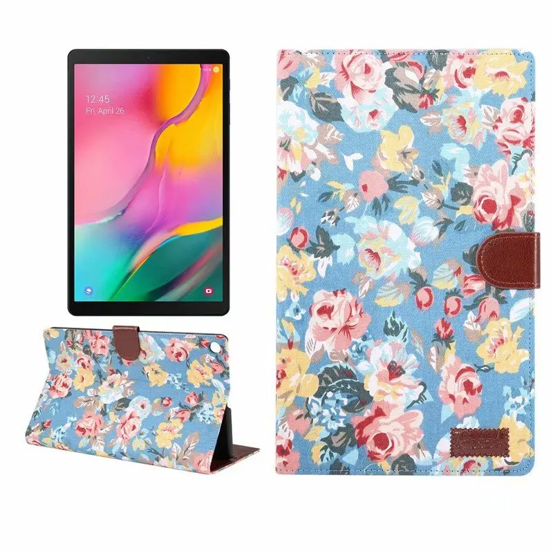 Чехол для Samsung Galaxy Tab A 10 1 дюйма (2019) Обложка смарт-цветок тканевый чехол планшетов |