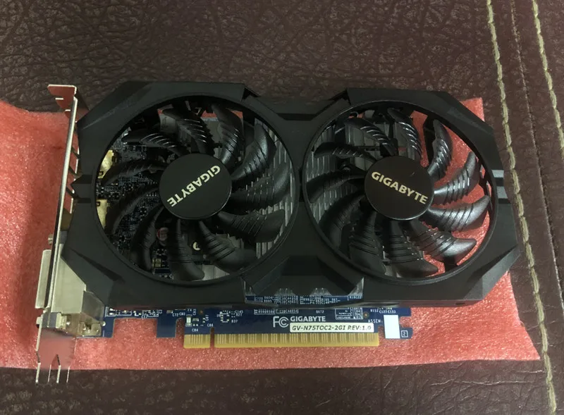 Видеокарта GIGABYTE графическая 750 Ti 2 Гб бит GDDR5 видеокарты для nVIDIA Geforce GTX 750Ti Dvi Hdmi б/у