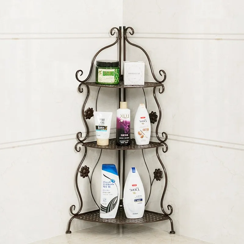 Полки напольные Многослойные из кованого железа угловая рама для туалета