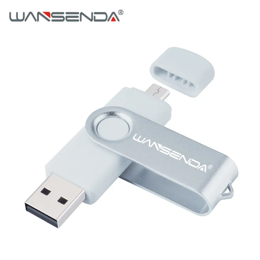 Белый Флеш-накопитель WANSENDA OTG USB 128 Гб 64 Гб Флешка 8 ГБ 16 ГБ 32 ГБ флеш-накопитель 256 ГБ USB флеш-карта памяти для Android/планшетного ПК - Цвет: Белый