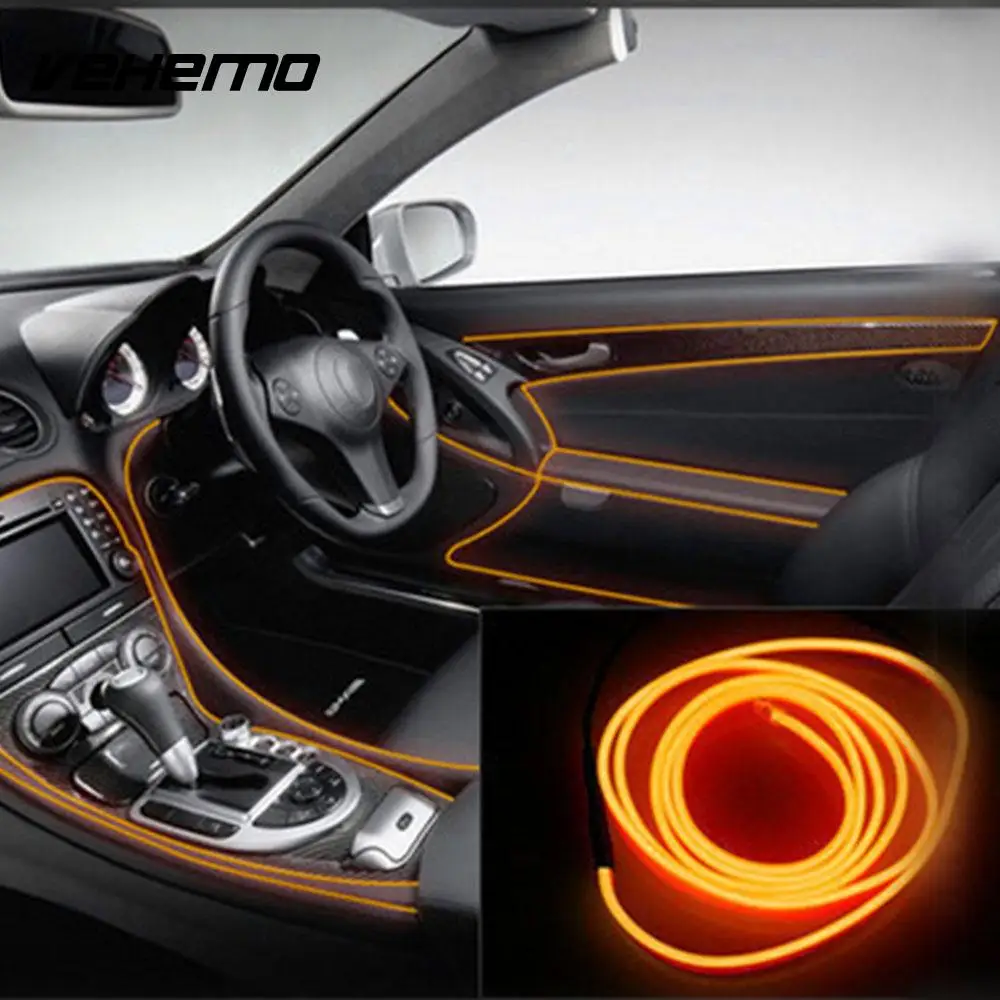 

Vehemo Cars Neon Lights Strip Decoration Lights Strip Auto Parts Light Strip Soft Flexible DIY