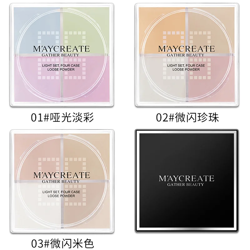 Maycreate 4 цвета пудра матовая корректор Фонд установка порошок косметический набор