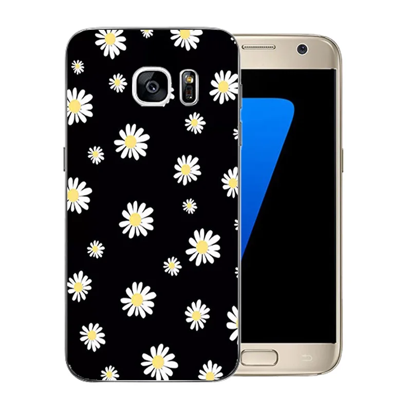 For Samsung Galaxy S7 G9300 G930 Silicon Grimace Pattern Clear Soft Case for Black Matte Coque Funda |
