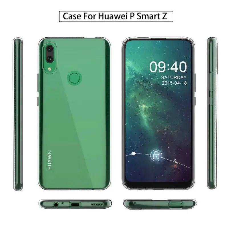 Прозрачный силиконовый чехол для Huawei P Smart Z Honor 9X STK-LX1 Премиум Y9 Prime 2019 мягкий