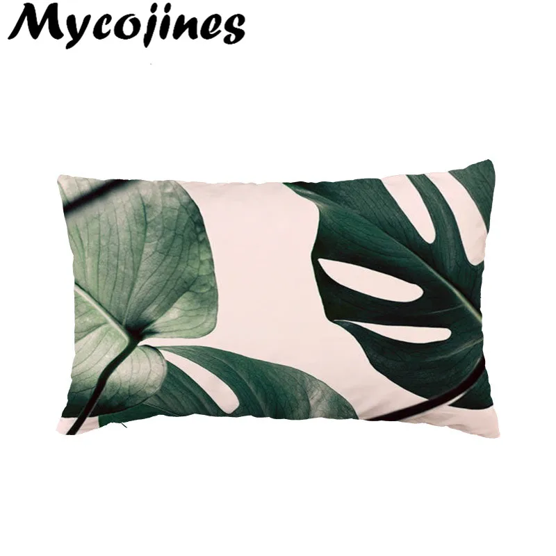 

Rectangle Pillow Cover Summwe Green Palm Leaf Pillowcase Orange Banana Fashion Pink Flamingo Cushion Cover Home Decoration Case