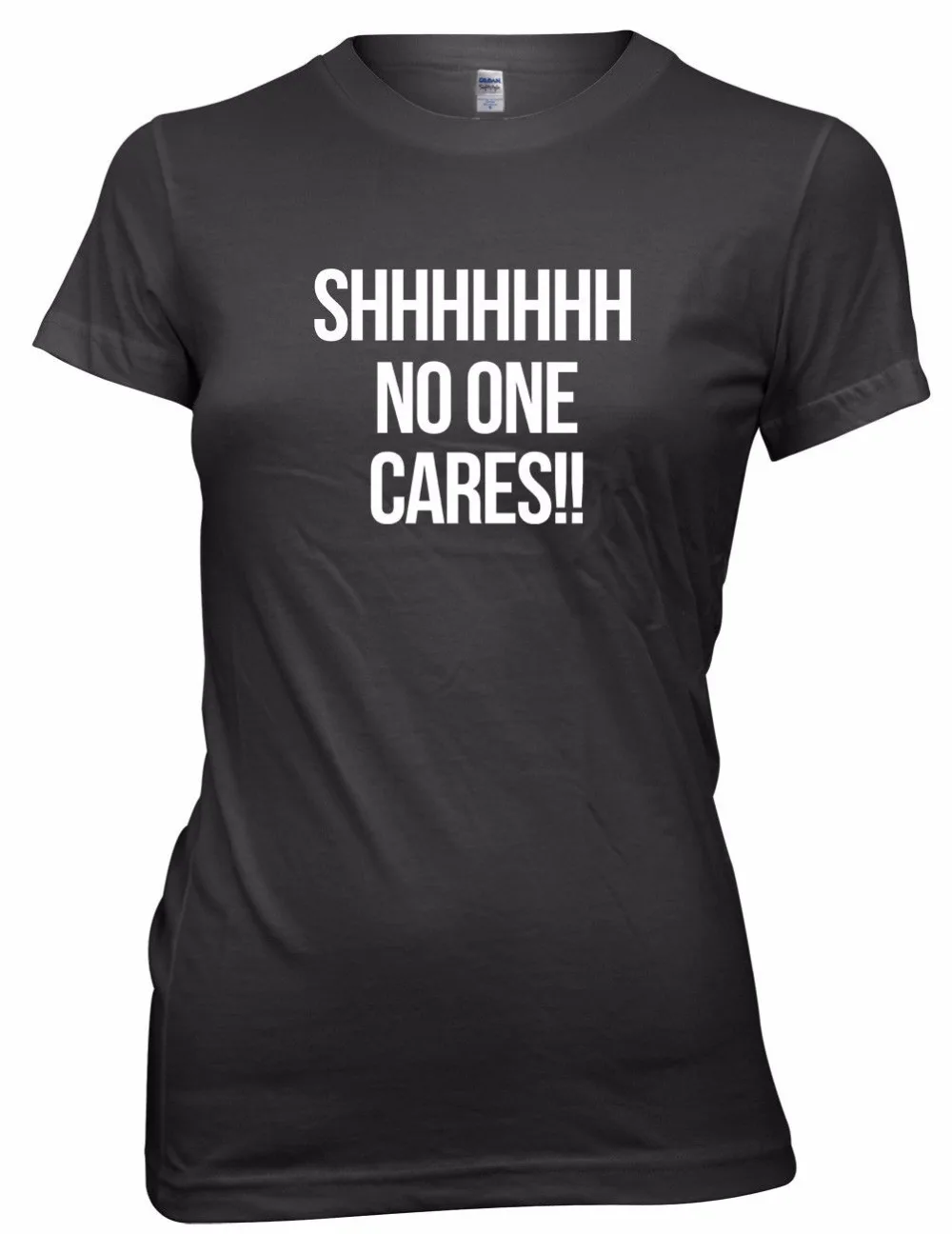 Shhh No One Cares забавные женские футболки топы|Футболки| |