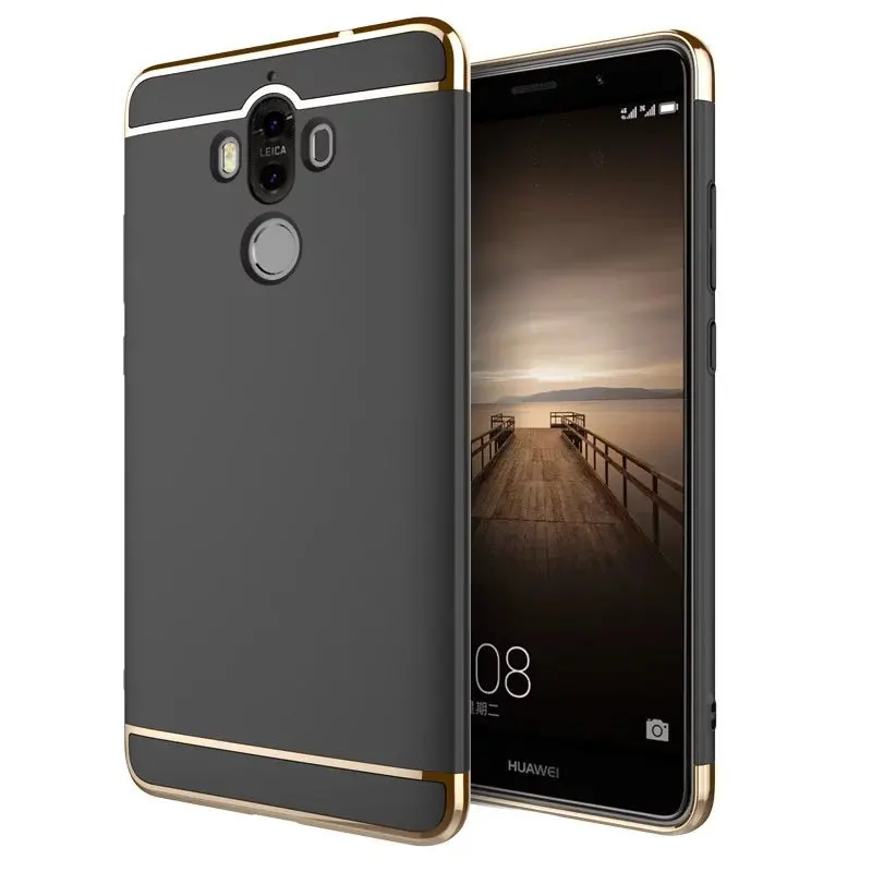 Fashion Hybrid Full Protect Electroplate 3 in 1 Hard PC Back Cover Case for Huawei P9 Plus Lite Mate 9 10 pro Phone Bag |