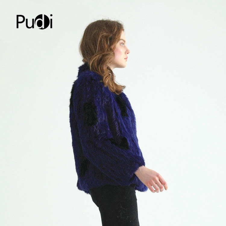 PUDI CT927 Женская осенне-зимняя куртка из натурального кроличьего меха с черными точками женская мода мех Рекс пальто