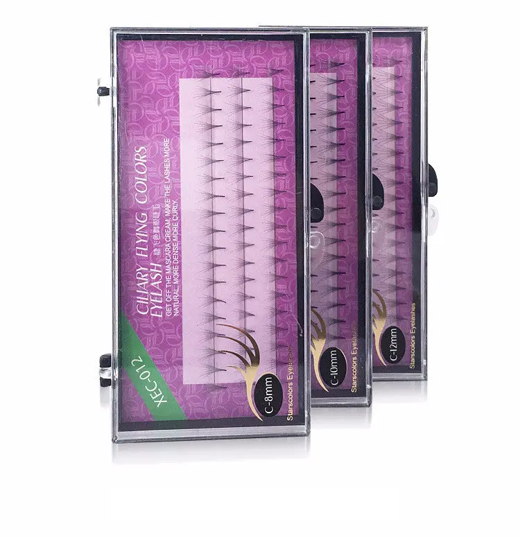 Pro 6 корней очаровательные Искусственные ресницы норковые волосы шелковые