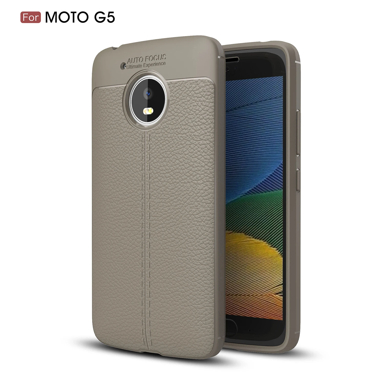 Litchi Texture Soft TPU Protective Phone Cover Case For Motorola G5 Anti-fingerprints |