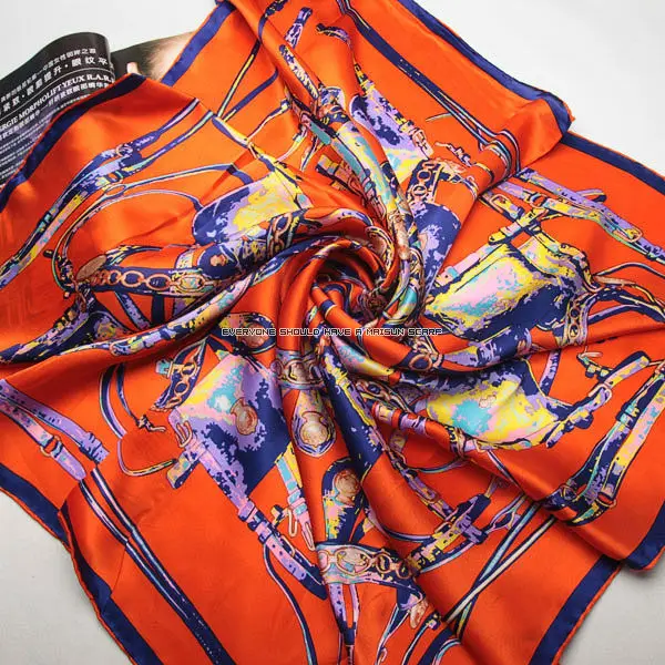 Мода Чистый высокое качество квадратный шарф изысканный печатных 90x90 см хиджаб