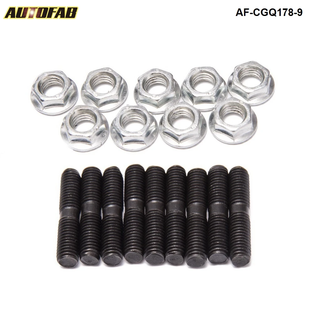9 x турбо шпильки + гайки для Nissan Garrett ТУРБОКОМПРЕССОР T25 T28 RB26 SR20 CA18 AF CGQ178|garrett turbo