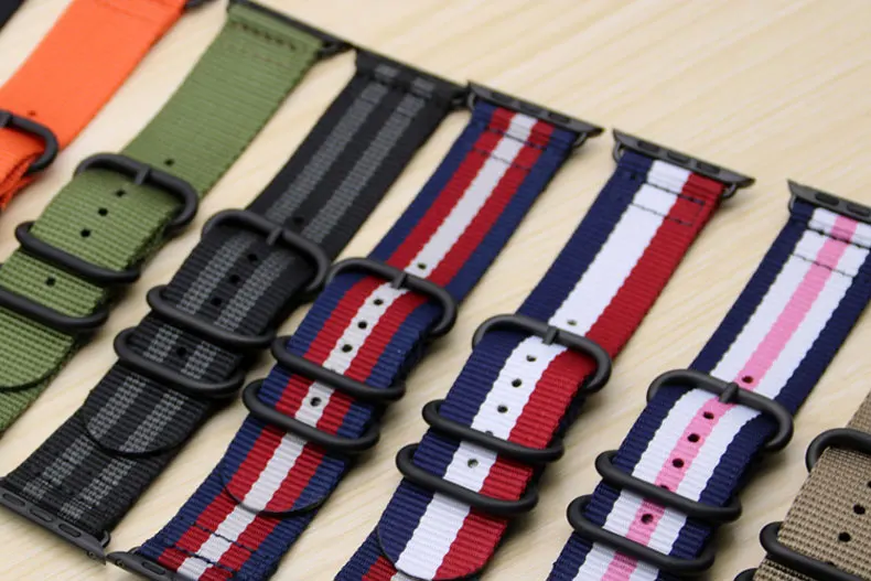 Нейлоновый ремешок для apple watch, ремешок 42 мм, 38 мм, версия apple watch ремень, комплект из 4 предметов 44 мм 40 мм, ремешок для наручных часов iwatch серии 4/3/2/1 браслет аксессуары