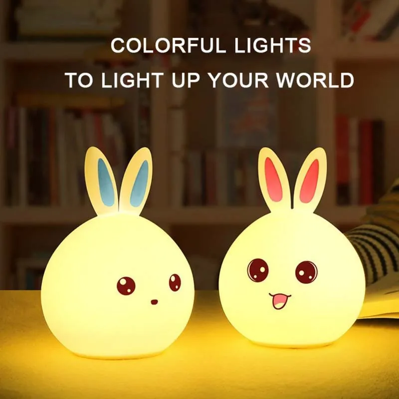 Небьющийся силиконовый ночной Светильник для детей 3 дышащих режима двойного