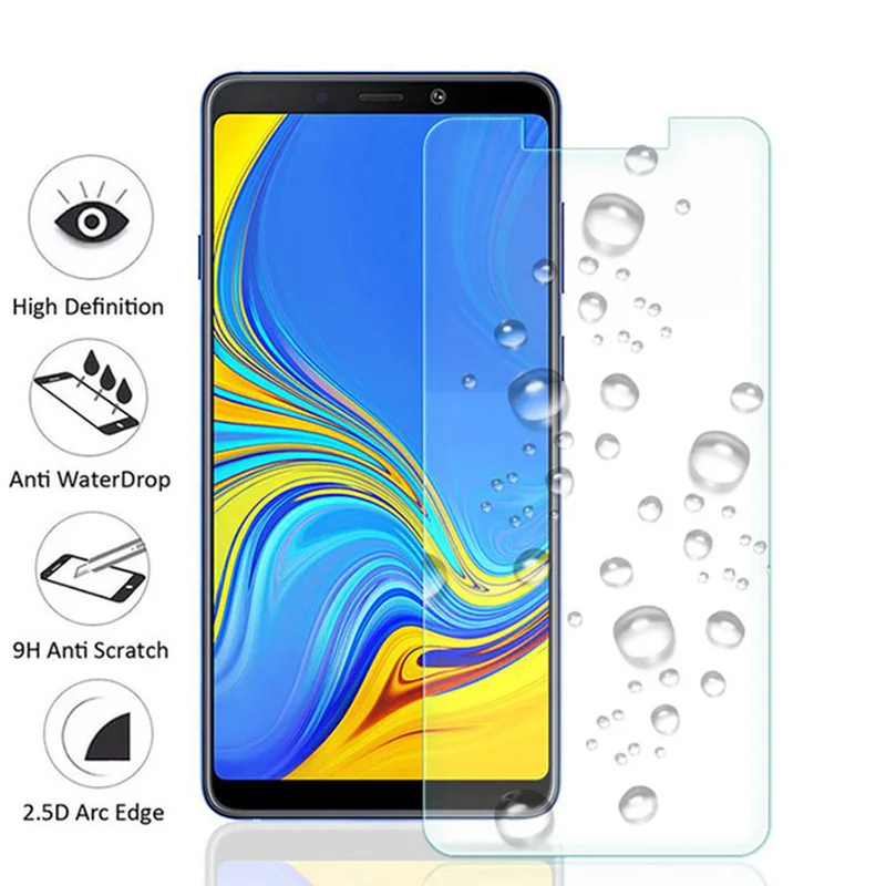 2.5D закаленное Стекло для samsung A50 A6 A7 A9 J7 J6 плюс J4 J8 крышка с уровнем твердости 9 H