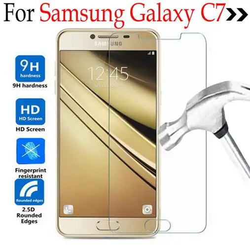 Закаленное стекло для Samsung Galaxy C7 C7000 защитная пленка C 7|Защитные стёкла и плёнки