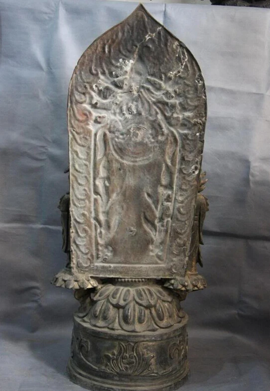 

USPS to USA S3132 Chinese BeiWei Buddhism Temple Copper Bronze Tathagata Sakyamuni Buddha Statue (B0328)