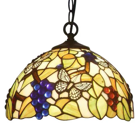

Grape and butterfly design glass pendant light Free shipping